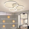 ZMH Plafonnier LED Design Moderne 82 Cm Dimmable - Télécommande Doré 74w