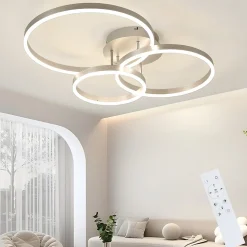 ZMH Plafonnier LED Design Moderne 82 Cm Dimmable - Télécommande Doré 74w