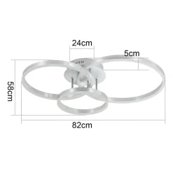 ZMH Plafonnier LED Design Moderne 82 Cm Dimmable - Télécommande Doré 74w