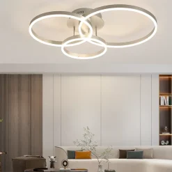 ZMH Plafonnier LED Design Moderne 82 Cm Dimmable - Télécommande Doré 74w