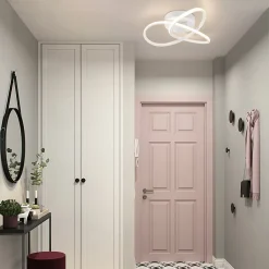 ZMH Plafonnier LED Design Géométrique Dimmable 40CM en Blanc