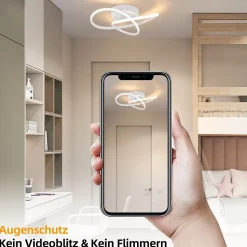 ZMH Plafonnier LED Design Géométrique Dimmable 40CM en Blanc