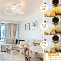 ZMH Plafonnier LED Design Géométrique Dimmable 40CM en Blanc