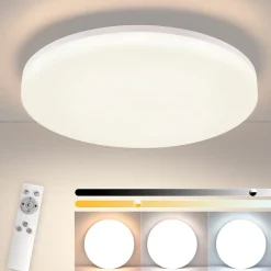 ZMH Plafonnier LED Dimmable RGB Ronde avec Télécommande pour Chambre à Coucher