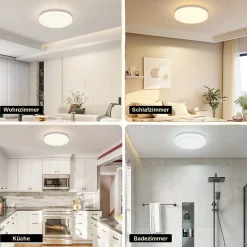 ZMH Plafonnier LED Dimmable RGB Ronde avec Télécommande pour Chambre à Coucher