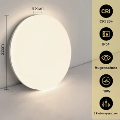 ZMH Plafonnier LED Dimmable RGB Ronde avec Télécommande pour Chambre à Coucher