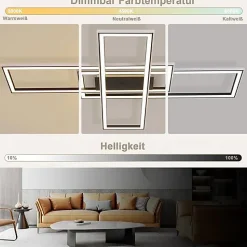 ZMH Plafonnier LED Dimmable Avec Télécommande Grand Changement De Couleur Rgb 50w Chambre à Coucher