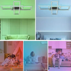 ZMH Plafonnier LED Dimmable Avec Télécommande Grand Changement De Couleur Rgb 50w Chambre à Coucher