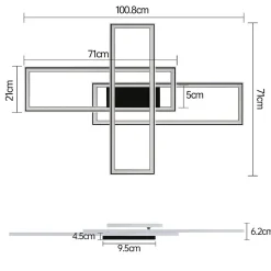 ZMH Plafonnier LED Dimmable Avec Télécommande Grand Changement De Couleur Rgb 50w Chambre à Coucher
