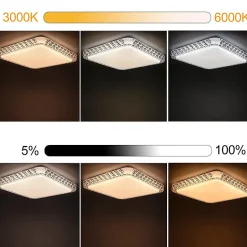 ZMH Plafonnier LED Dimmable Avec Télécommande 30cm 32w Moderne