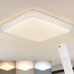 ZMH Plafonnier LED Dimmable Avec Télécommande 30cm 32w Moderne
