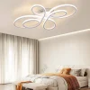 ZMH Plafonnier LED Intensité Variable 90w plafonnier Moderne Plafonnier salon 100cm Blanc Design Avec Télécommande