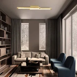 ZMH Plafonnier LED 3000k Lumière De Salon 114cm De Long 2 Flammes