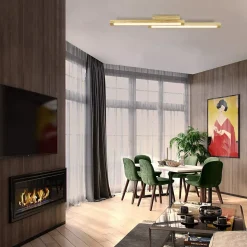 ZMH Plafonnier LED 3000k Lumière De Salon 114cm De Long 2 Flammes