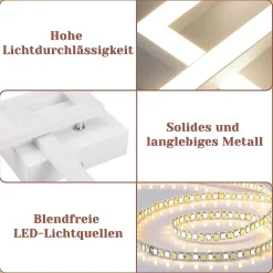 ZMH Plafonnier LED Moderne 2 Flammes 24w Pour Chambre Et Couloir