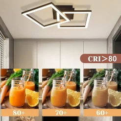 ZMH Plafonnier LED Moderne 2 Flammes 24W pour Cuisine - Blanc Chaud par