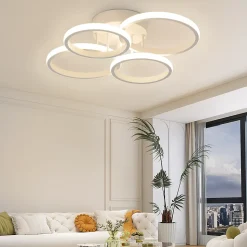 ZMH Plafonnier LED Moderne Blanc 48w 55cm Dimmable Avec Télécommande Pour Salon Chambre