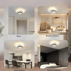 ZMH Plafonnier LED Moderne Noir Blanc Design Acrylique Lampe De Salon