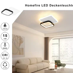 ZMH Plafonnier LED Moderne Noir Blanc Design Acrylique Lampe De Salon