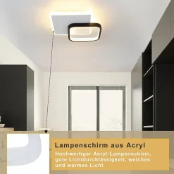 ZMH Plafonnier LED Moderne Noir Blanc Design Acrylique Lampe De Salon