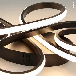 ZMH Plafonnier LED Moderne Plafonnier Noir 40cm 30w 3000k blanc Chaud plafonnier salon