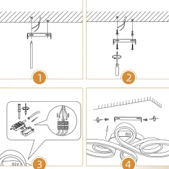 ZMH Plafonnier LED Moderne Plafonnier Noir 40cm 30w 3000k blanc Chaud plafonnier salon