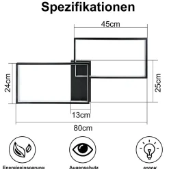 ZMH Plafonnier LED Moderne Whonzimmer avec Télécommande pour Chambre à Coucher en Métal