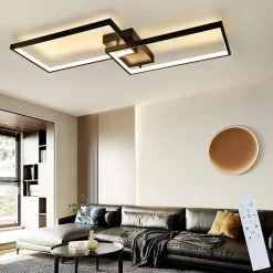 ZMH Plafonnier LED Moderne Whonzimmer avec Télécommande pour Chambre à Coucher en Métal