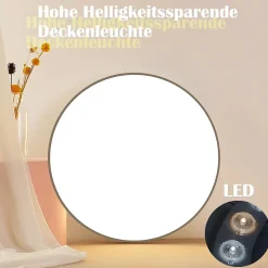 ZMH Plafonnier LED Moderne IP44 avec Télécommande pour Cuisine et Couloir - Luminosité Réglable