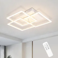 ZMH Plafonnier LED Moderne Blanc 3000-6500K pour Salon, Cuisine et Bureau