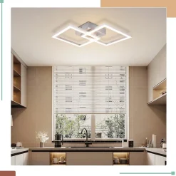 ZMH Plafonnier LED Moderne Argenté 24W avec Design Rotatif pour Chambre à Coucher