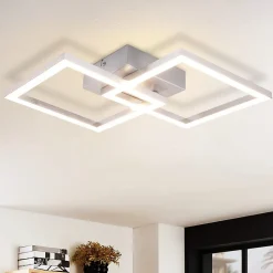 ZMH Plafonnier LED Moderne Argenté 24W avec Design Rotatif pour Chambre à Coucher