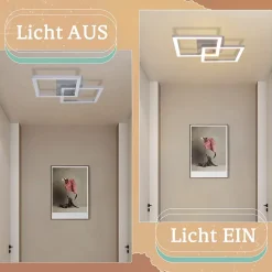 ZMH Plafonnier LED Moderne Argenté 24W avec Design Rotatif pour Chambre à Coucher