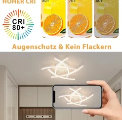 ZMH Plafonnier LED Moderne Blanc 32W pour Salon et Bureau - Éclairage Économique et Élégant