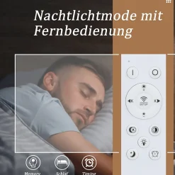 ZMH Plafonnier LED Moderne Dimmable avec Télécommande 48W pour Salon et Couloir