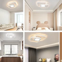 ZMH Plafonnier LED Moderne Dimmable avec Télécommande 48W pour Salon et Couloir