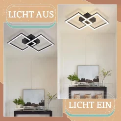 ZMH Plafonnier LED Moderne 2 Flammes 24w Pour Chambre Et Couloir