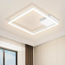 ZMH Plafonnier LED Moderne Carré Blanc 3000k Pour Salon Et Cuisine