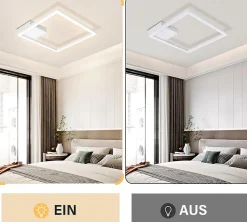 ZMH Plafonnier LED Moderne Carré Blanc 3000k Pour Salon Et Cuisine