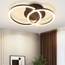 ZMH Plafonnier LED Moderne à 2 Anneaux - Éclairage Intérieur 24w 3000k Pour Salon Et Couloir