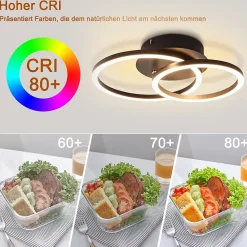 ZMH Plafonnier LED Moderne à 2 Anneaux - Éclairage Intérieur 24w 3000k Pour Salon Et Couloir