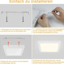 ZMH Plafonnier LED Moderne 23CM IP44 pour Chambre et Salon