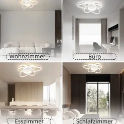 ZMH Plafonnier LED Moderne Whonzimmer avec Télécommande - Éclairage Design 3000K