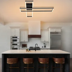 ZMH Plafonnier LED Métal 42w 60cm Plafonnier Salon Moderne Dimmable Avec Télécommande Pour Cuisine