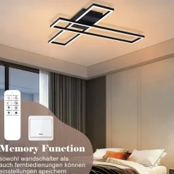 ZMH Plafonnier LED Métal 42w 60cm Plafonnier Salon Moderne Dimmable Avec Télécommande Pour Cuisine