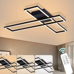 ZMH Plafonnier LED Métal 42w 60cm Plafonnier Salon Moderne Dimmable Avec Télécommande Pour Cuisine
