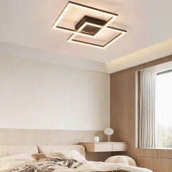 ZMH Plafonnier LED Noir - 24w Moderne Cristal Blanc Chaud Couloir