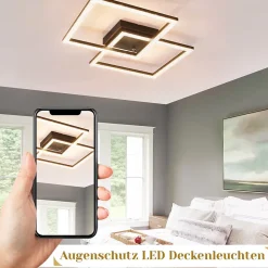 ZMH Plafonnier LED Noir - 24w Moderne Cristal Blanc Chaud Couloir