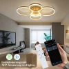 ZMH Plafonnier LED Plafonnier Salon 78w Avec Télécommande 5 Anneaux Lampe De Chambre Dorée