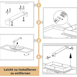 ZMH Plafonnier LED Salon Moderne 24w Lampe De Cuisine Blanc Chaud Noir Rétro Couloir